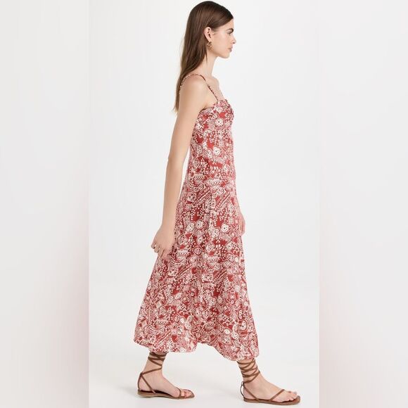 NEW Rebecca Taylor Labyrinth Slip Dress Sleeveless Side Slit Plus Size 14 - Picture 3 of 13